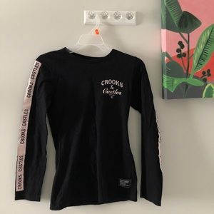 crooks and castles long sleeve with pink sleeves.